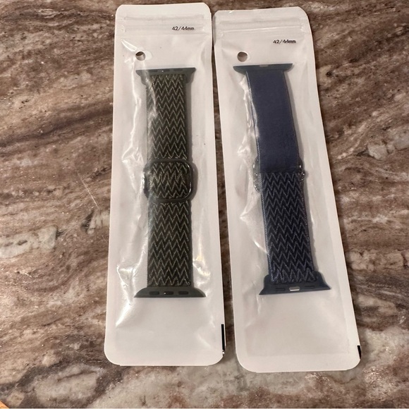 (2) Apple Watch Sport Loop Wristband Rhombus Weave & Buckle Blue & Green - Picture 5 of 11